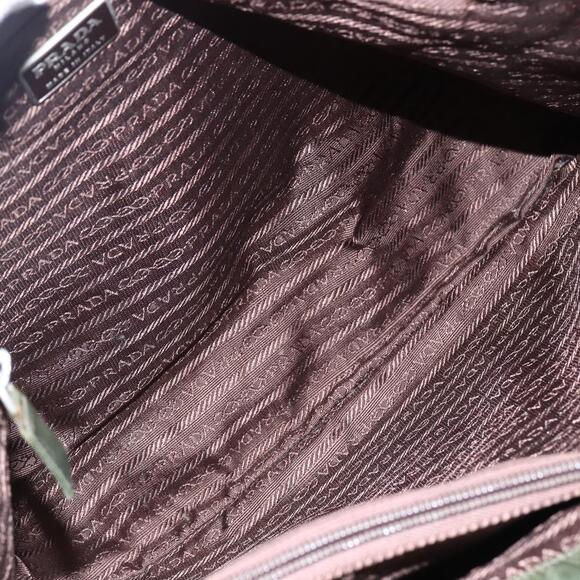 PRADA Tote Bag Nylon Khaki Silver Auth bs29922 - Picture 11 of 16